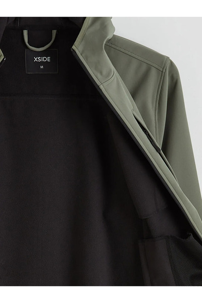 LC Waikiki Khaki Standard Fit Hooded Men's Coat