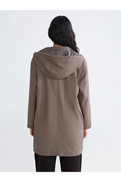 LC Waikiki Brown Hooded Women's Raincoat