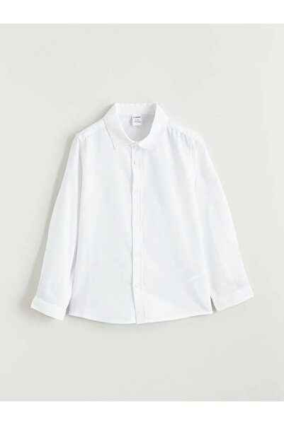 LC Waikiki Λευκό πουκάμισο για αγόρια από γαμπαρντίνα