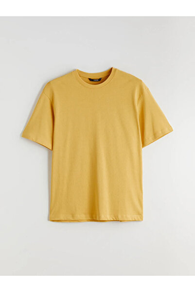 LC Waikiki Tricou galben pentru bărbați cu guler rotund