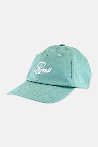 Puma Women Ess Script Logo Adjustable Cap, Green Moon