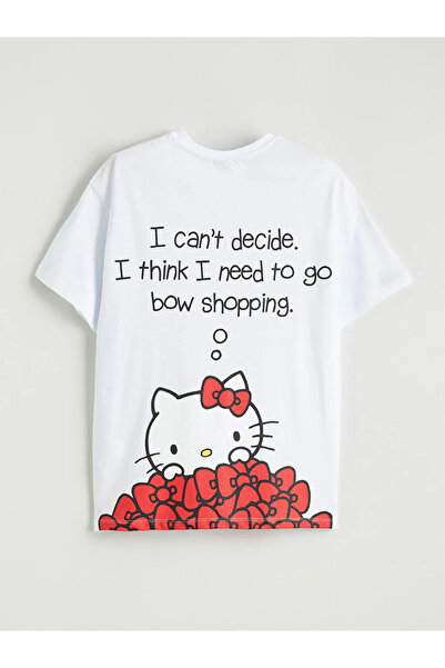 LC Waikiki Bela okrugla kragna Hello Kitty Štampano devojčica majica