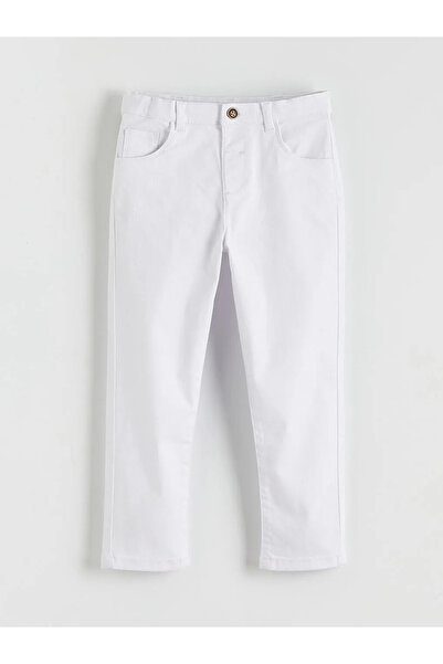 LC Waikiki Πουκάμισο και παντελόνι για αγόρια σε χρώμα εκρού με ριγέ γιακά