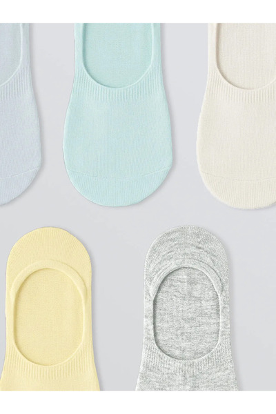 LC Waikiki Blue Women's Flat Ballerina Socks 5-Pack