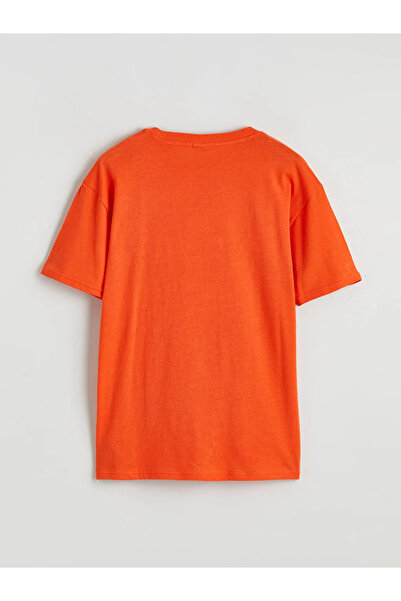 LC Waikiki Orange Printed Boy's T-Shirt