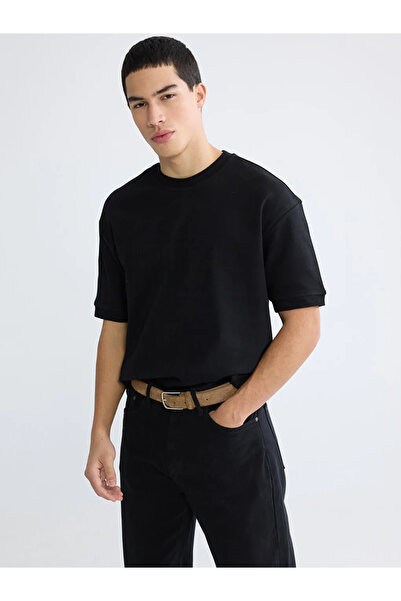 LC Waikiki Tricou negru pentru bărbați cu guler rotund
