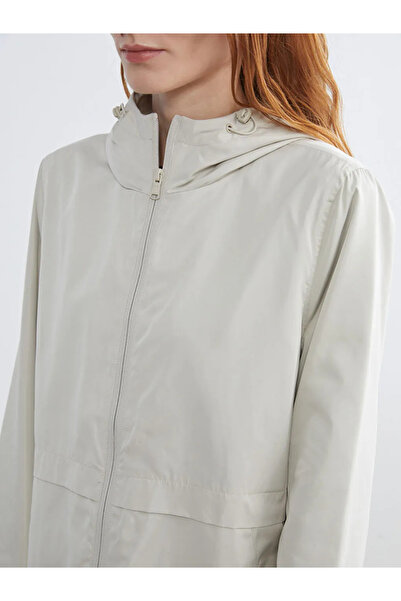 LC Waikiki Beige Hooded Women's Raincoat