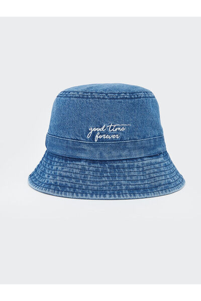 LC Waikiki Peak New Season Summer Embroidered Denim Women's Bucket Hat