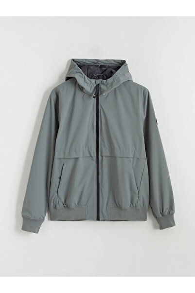 LC Waikiki Khaki Comfortable Fit Hooded Men's Raincoat