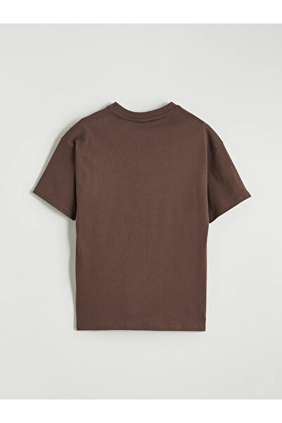 LC Waikiki Brown Crew Neck Basic Boys' T-Shirt