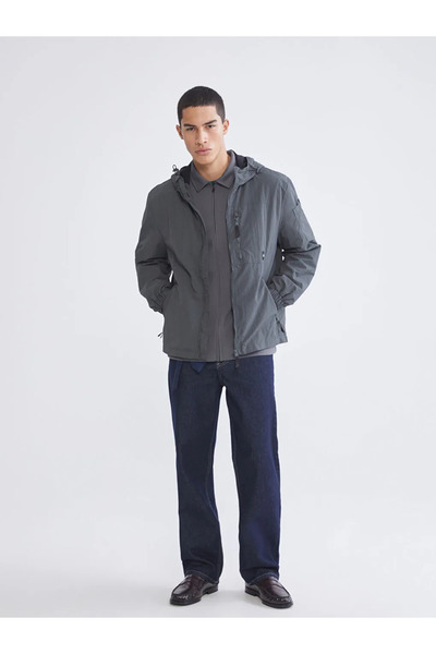 LC Waikiki Anthracite Standard Fit Men's Raincoat
