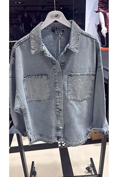 ROKH Taşlı oversize kot ceket