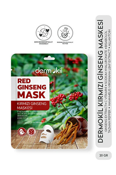 Dermokil Kırmızı Ginseng Kağıt Maske - Karma Ciltler 20 g