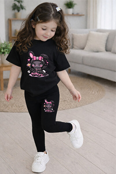 CACTUS COLLECTION SET PRINCESS RABBIT PRINTED TOP ȘI PANTALONI STRÂNGUȚI