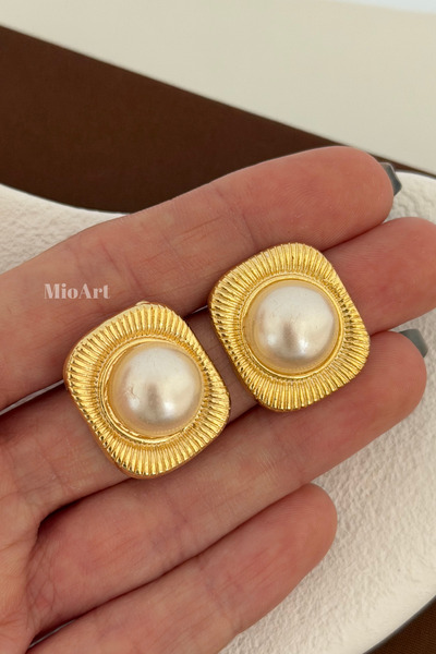 MioArt Simulated Pearl Drop Earrings