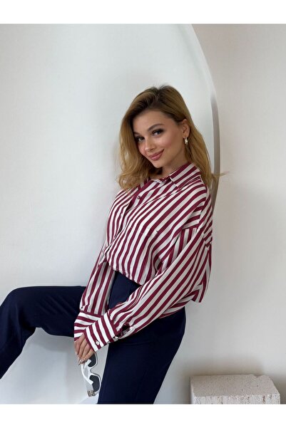 YuesOfficial Tek Cepli Çizgili Gömlek