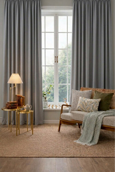 Wowlays Home Γκρι κουρτίνα σκίασης με πυκνή υφή, με αποτέλεσμα συσκότισης και...