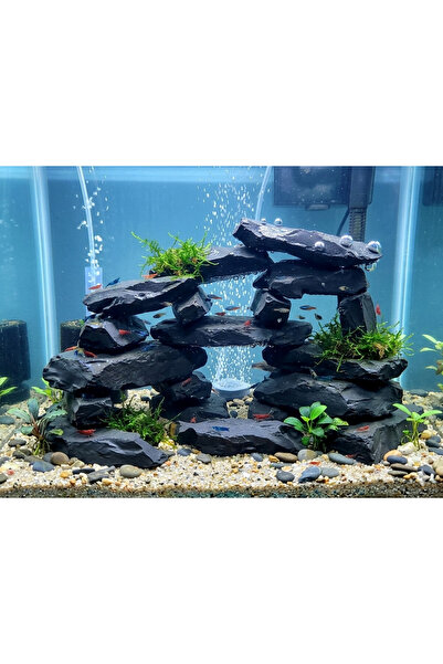 Ecdconcept Black Kaya Akvaryum Süsü Doğaltaş 20 Adet 5-15 cm Bahçe Ve Akvaryu...