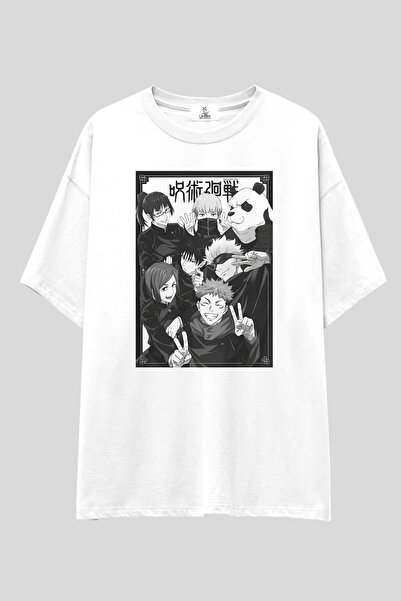 UmbraWear Tricou Jujutsu Kaisen |   Tricou unisex, 100% bumbac, alb-negru, cu...