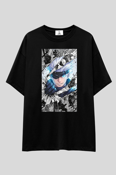 UmbraWear Tricou Jujutsu Kaisen |   Tricou unisex, 100% bumbac, alb-negru, cu...