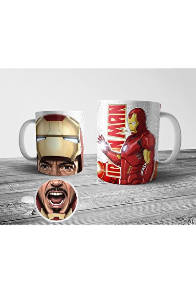 Pixxa Iron Man Tony Stark Mug with Mouth Pattern on the Base