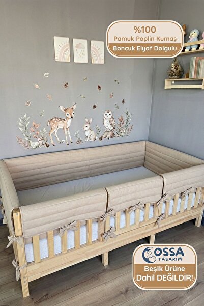 yasetex tasarım Montessori ve Beşik İçin Full Yan Koruma Seti - 4 Kenar Tam K...