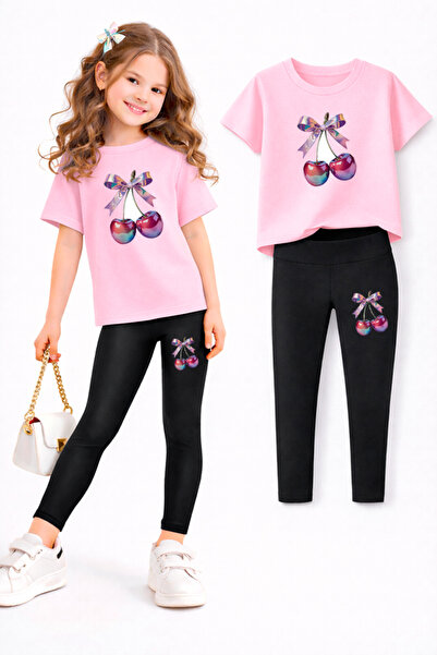 genosha طقم بنطلون ضيق وتي شيرت للفتيات/ مجموعة الأم والابنة