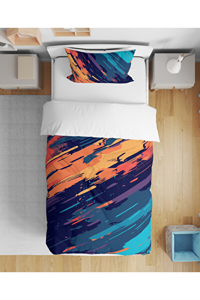 Home طقم سرير ملون حديث للشباب مطبوع رقميًا ثلاثي الأبعاد مفرد بدون ملاءات لل...