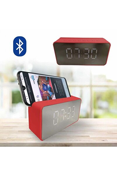 Other Wireless Speaker, Clock, Alarm, Phone Stand, and Thermometer - Red