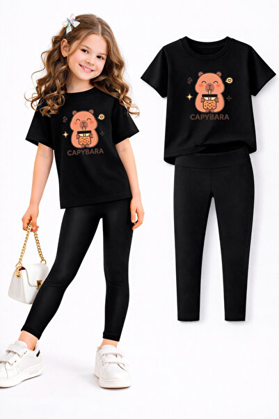 genosha طقم بنطلون ضيق وتي شيرت للفتيات/ مجموعة الأم والابنة