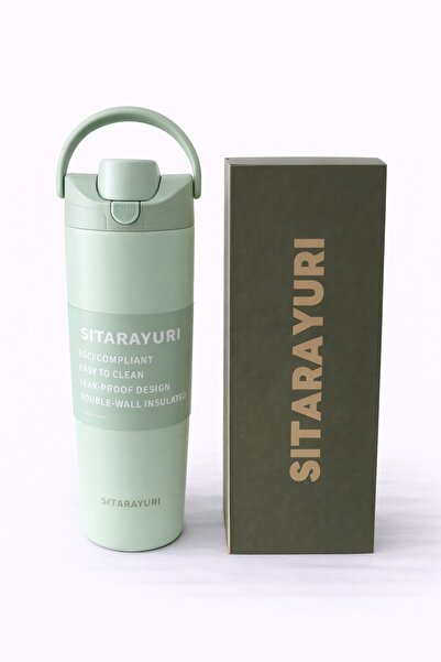OEM SITARAYURI sports thermos bottle, with flip-top lid, Mint Green - 900 ml