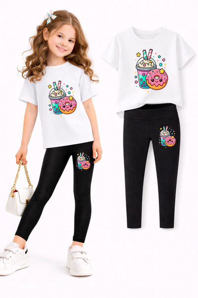 genosha طقم بنطلون ضيق وتي شيرت للفتيات/ مجموعة الأم والابنة