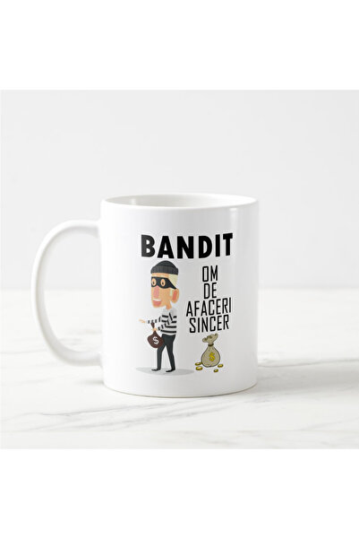 specialgift Cană personalizată „Bandit”, ceramică, 325 ml