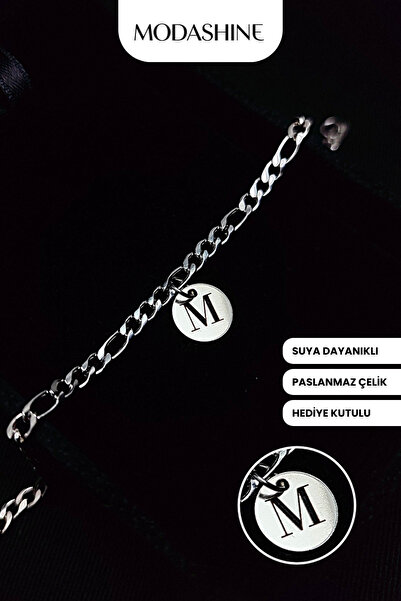 ModaShineShop Letter m Bracelet – Stainless Steel Bracelet, Gift for Lover, S...