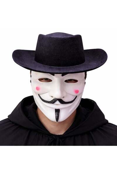 Nemere مجموعة قناع وقبعة فينديتا - قناع حفلات بأسلوب أنونيم ستايل من نيمير هوم