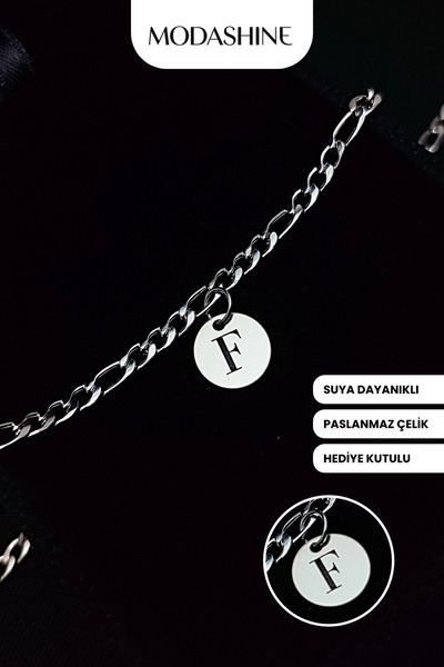 ModaShineShop Letter F Bracelet – Stainless Steel Bracelet, Gift for Lover, S...