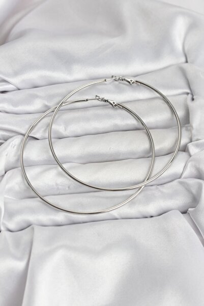 Inure Jewelry 316L Steel Silver Color 75 mm Hoop Earrings
