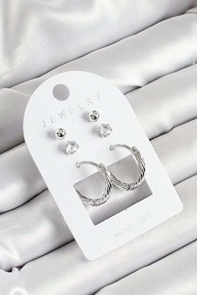 Inure Jewelry طقم أقراط نسائية مكونة من 3 أزواج من النحاس والزركون والحجر وال...