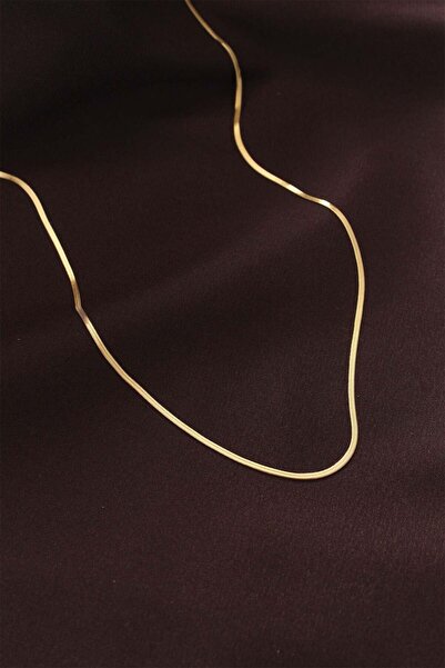 Inure Jewelry سلسلة ذهبية اللون من الفولاذ الإيطالي النحيف بطول 60 سم