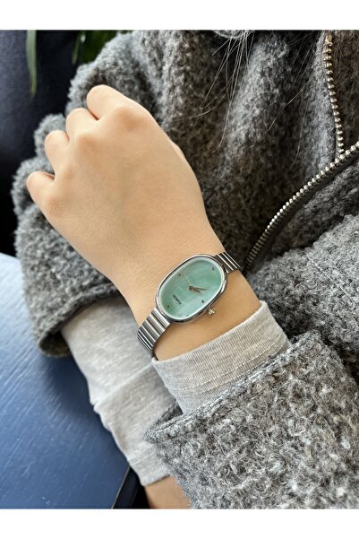 Quest Marble Steel Case Turquoise Marble Pattern Dial Metal Band 1 Atm Water ...