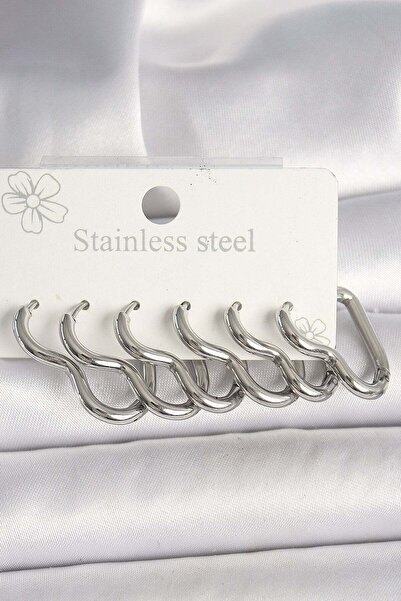 Inure Jewelry 316L Steel Silver Color Heart Model Women's Earring Set