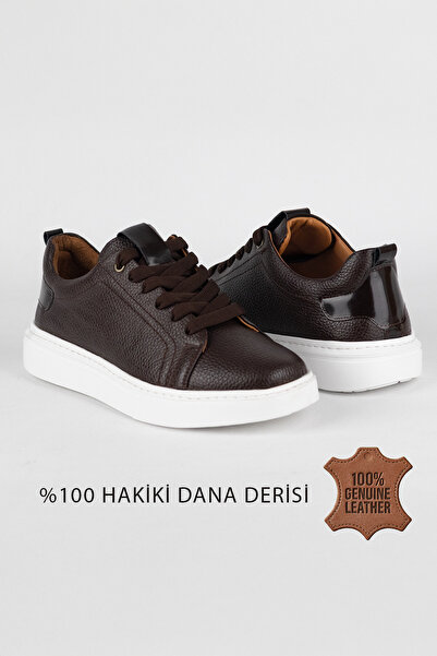 ventro Brown 100% Genuine Leather Men's Sports Sneaker with Orthopedic Sole Vt27