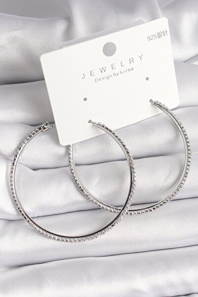 Inure Jewelry أقراط نسائية من النحاس الفضي اللون بحجر الزركون