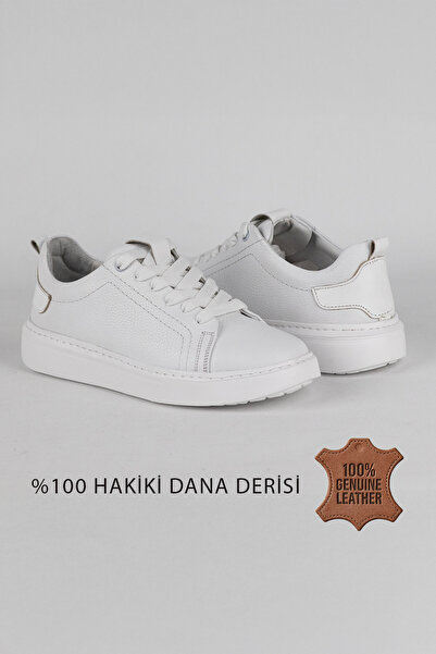 ventro White 100% Genuine Leather Men's Sports Sneaker with Orthopedic Sole Vt27