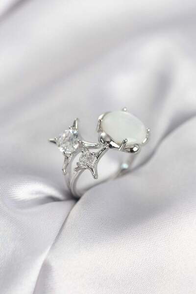 Inure Jewelry خاتم نسائي موديل نجم القطب باللون الفضي