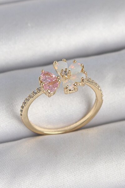 Inure Jewelry النحاس الذهب اللون الأبيض المينا الوردي الزركون حجر زهرة نموذج ...