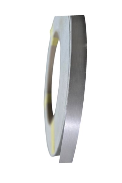 HME 8873 Metallic Aluminium Silver PVC Edge Banding 23mm x 1mm 100m Roll Gloss Finish