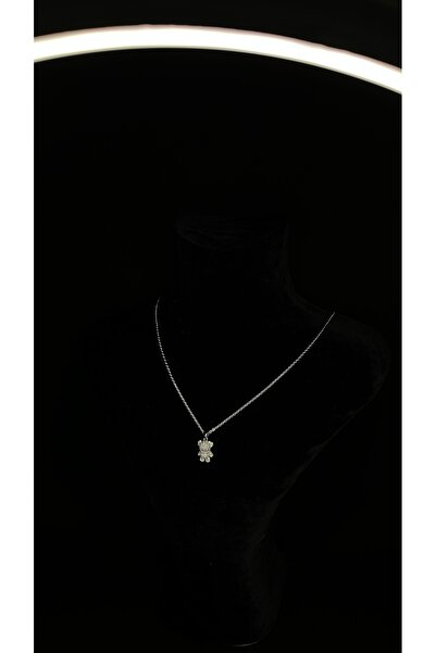 XUPING JEWELRY ME Jewelry Takı Zirkon Taşlı Gümüş Ayıcıklı Kolye