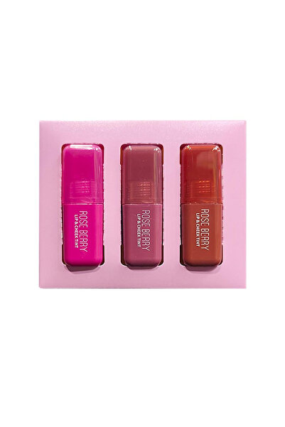 ROSE BERRYY Lip and cheek tint, 3 pieces, rose berry
