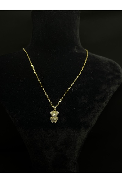 XUPING JEWELRY ME Jewelry Takı Zirkon Taşlı Gold Ayıcıklı Kolye